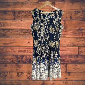 5 for $25🔥Gabby Skye Sleeveless Ombre Navy Paisley Dress Size 10